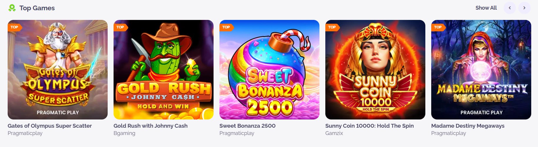 BohoCasino top games